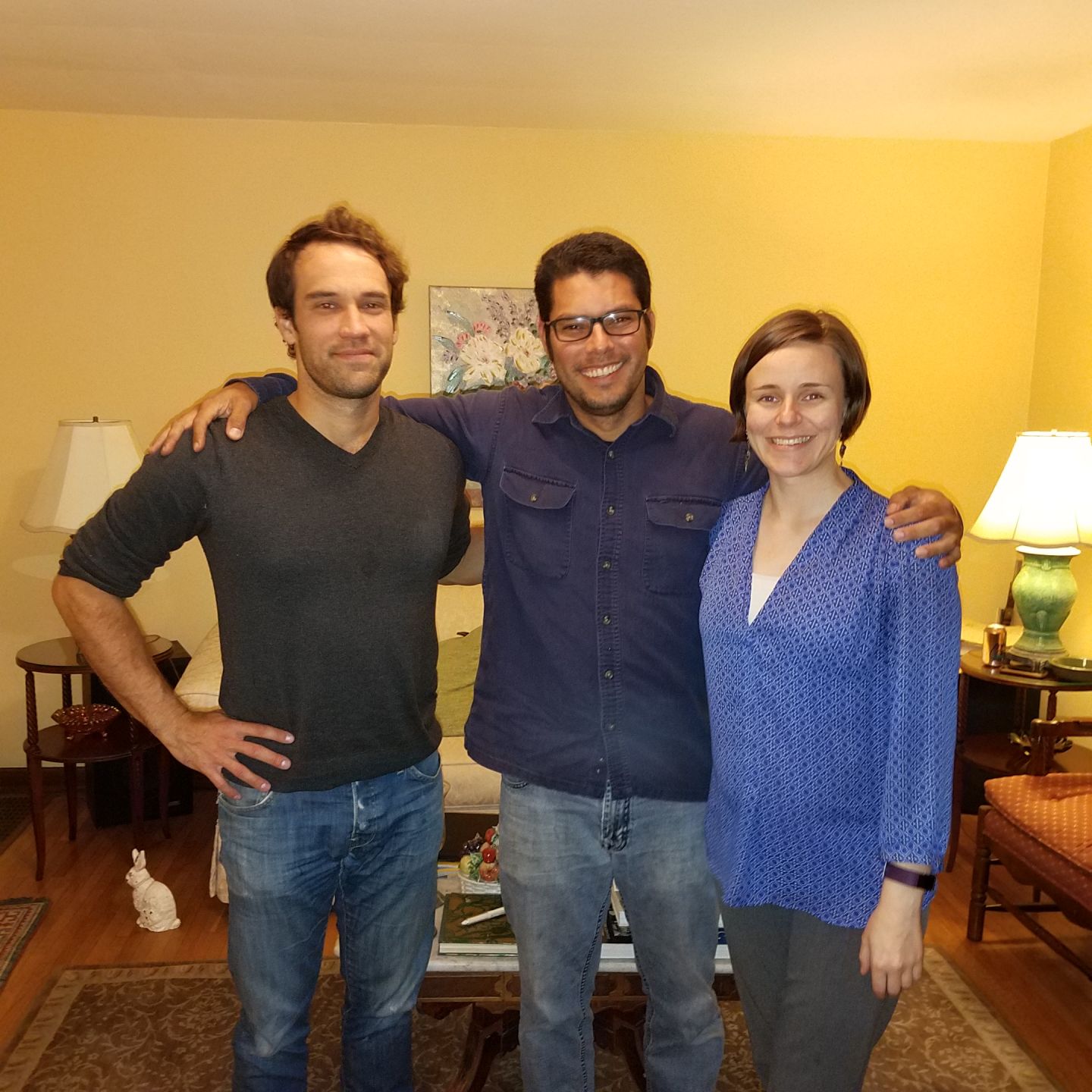 From left to right: Emma Mahern, Eduardo Luna, and Chris Dance